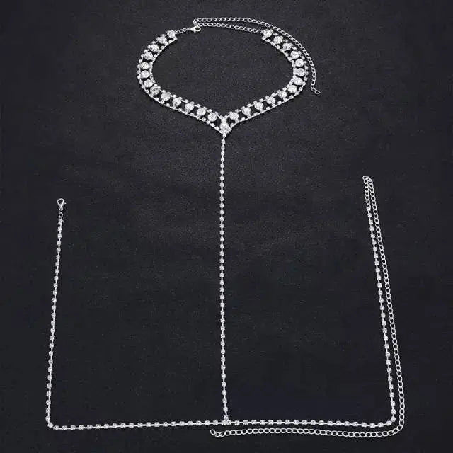 Neck Harness Jewelry Belly Waist Rhinestone Body Chain for Women Sexy Bikini Body Jewelry - JettsJewelers