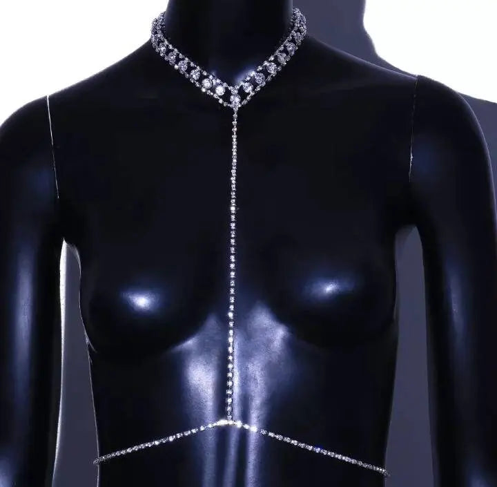Neck Harness Jewelry Belly Waist Rhinestone Body Chain for Women Sexy Bikini Body Jewelry JettsJewelers