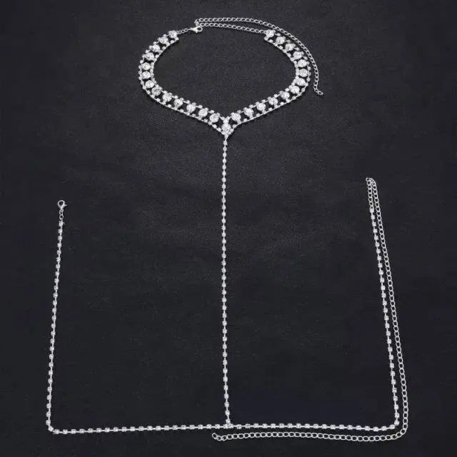 Neck Harness Jewelry Belly Waist Rhinestone Body Chain for Women Sexy Bikini Body Jewelry JettsJewelers