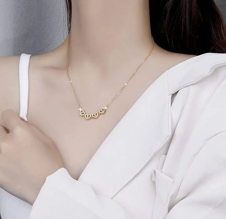Necklaces for Girls, Heart Magnetic Necklace for Women, Cute Four Leaf Clover Necklace Dainty 18k Gold Necklace for Teen Girls Christmas JettsJewelers