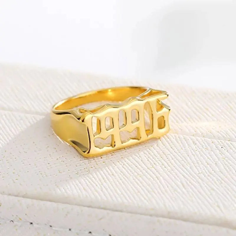 Number Ring Personalized Birth Year Date Initial Ring Birthday Rings for Women Girls Boys Gifts on Special Day 1990-2000 - JettsJewelers