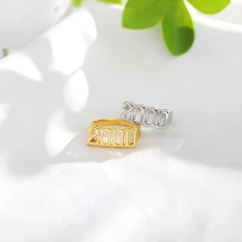 Number Ring Personalized Birth Year Date Initial Ring Birthday Rings for Women Girls Boys Gifts on Special Day 1990-2000 - JettsJewelers