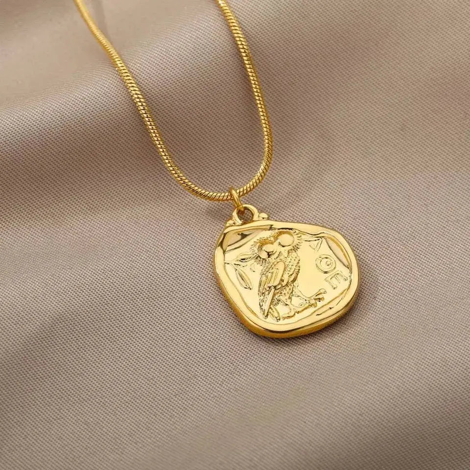 Owl Necklace For Women Gold Chain Pendant Necklaces Lucky Freedom Choker Couple Jewelry Collares - 18k Gold Plated JettsJewelers