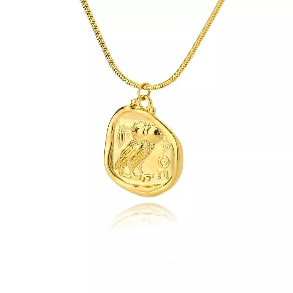 Owl Necklace For Women Gold Chain Pendant Necklaces Lucky Freedom Choker Couple Jewelry Collares - 18k Gold Plated JettsJewelers