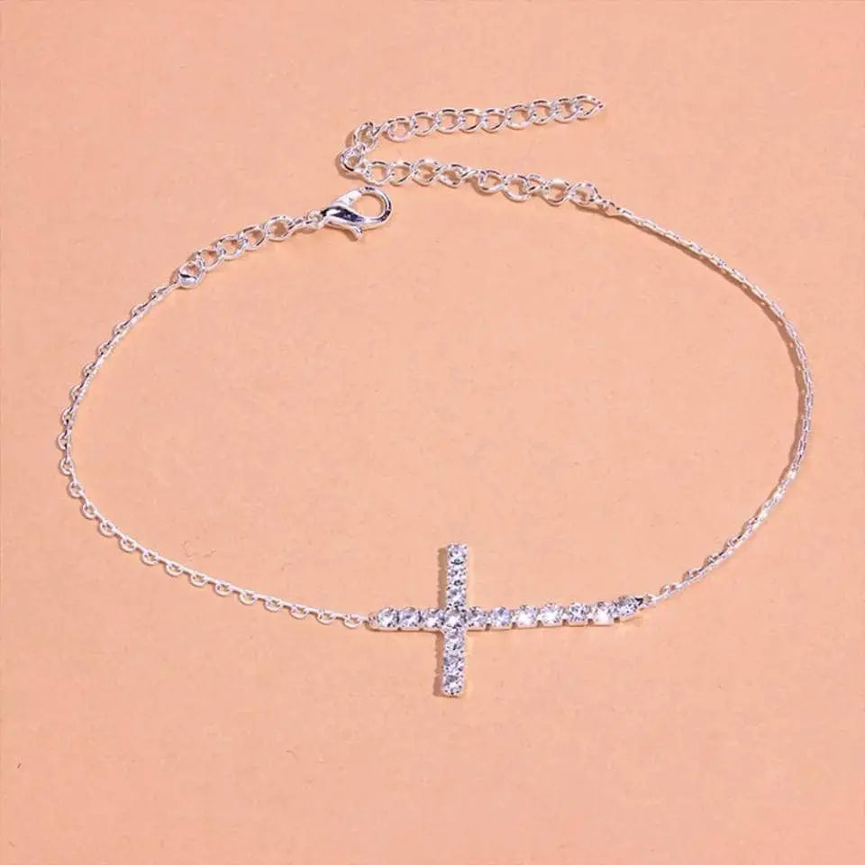 Palm Rhinestones Anklet Foot Jewelry for Women Beach Barefoot Chain Bracelet On the Leg Accessories Gift - JettsJewelers