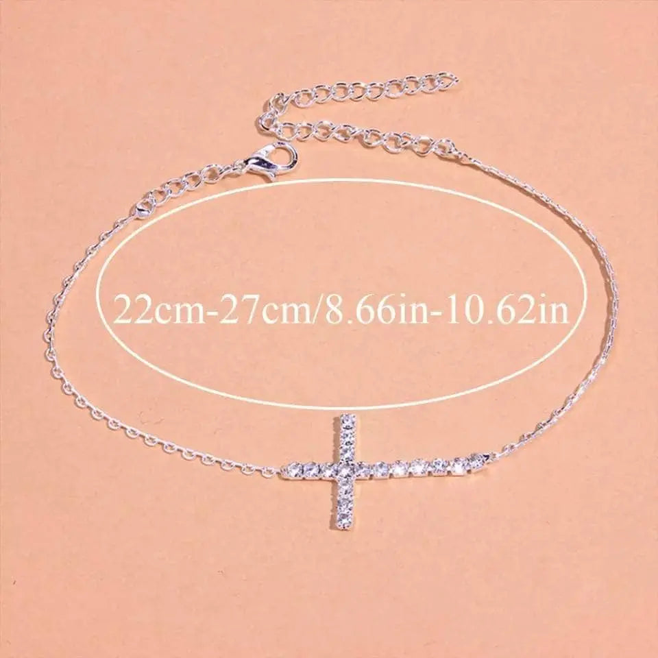 Palm Rhinestones Anklet Foot Jewelry for Women Beach Barefoot Chain Bracelet On the Leg Accessories Gift - JettsJewelers