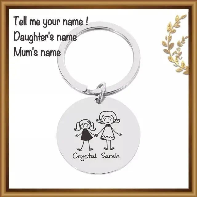 Personalized Family Keychain for Men Women with 1-4 Children Pets Charms, Name Stainless Steel for Family Special Day Gifts Engrave - JettsJewelers