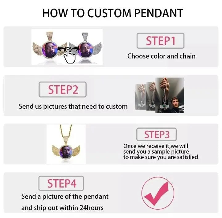 Picture Necklace Personalized for Men Women, 18K Gold/Platinum Plated AAA CZ Medallion Customized Photo Memory Pendant JettsJewelers