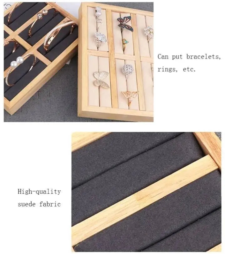 Portable Flannel Jewelry Ring Bracelet Jewelry Grid Display Organizer Box Tray Holder Storage Box Showcase Drawer Organizer Trays JettsJewelers