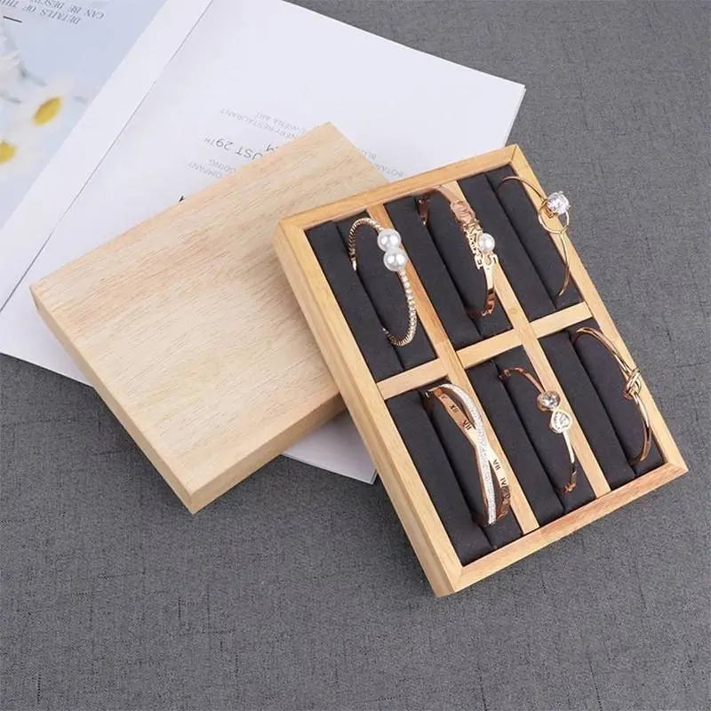Portable Flannel Jewelry Ring Bracelet Jewelry Grid Display Organizer Box Tray Holder Storage Box Showcase Drawer Organizer Trays JettsJewelers