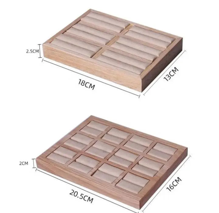 Portable Flannel Jewelry Ring Bracelet Jewelry Grid Display Organizer Box Tray Holder Storage Box Showcase Drawer Organizer Trays JettsJewelers