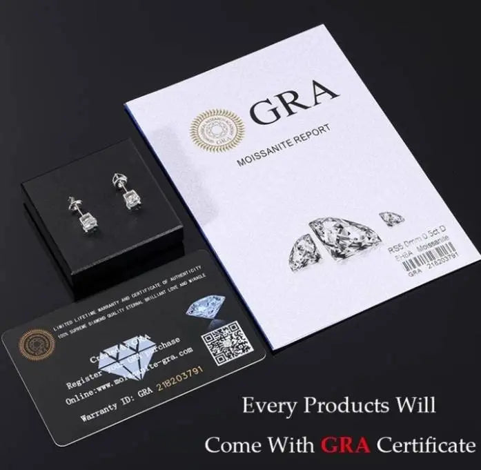 Real 0.1-2 Carat D Color Moissanite Earrings For Women 100% 925 Sterling Silver Earring 2021 Trend Wedding Jewelry 585 Rose Gold