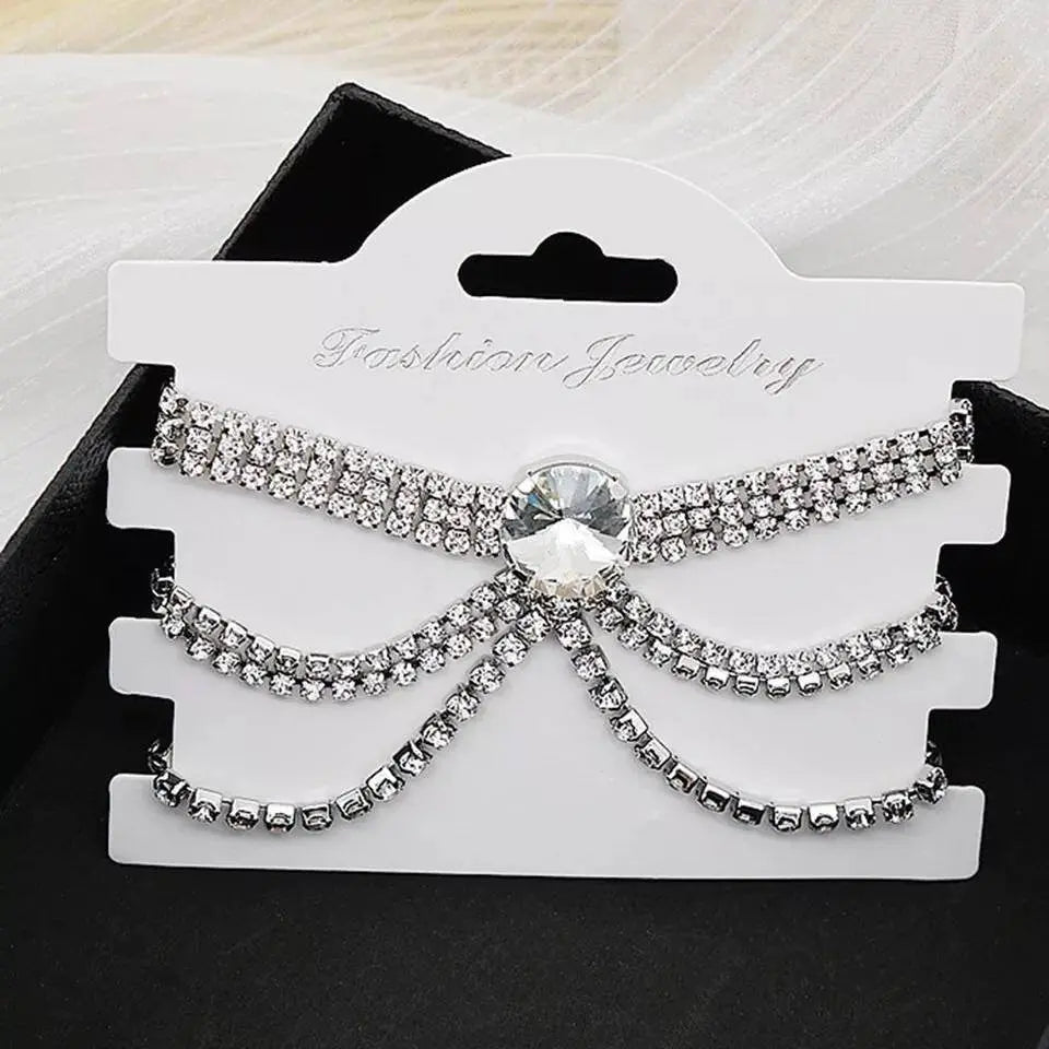 Rhinestone Anklet Bracelets for Women Girls, Crystal Tennis Anklet Bracelet Multi-layered Ankle Foot Jewelry Hip Hop Party Gifts JettsJewelers