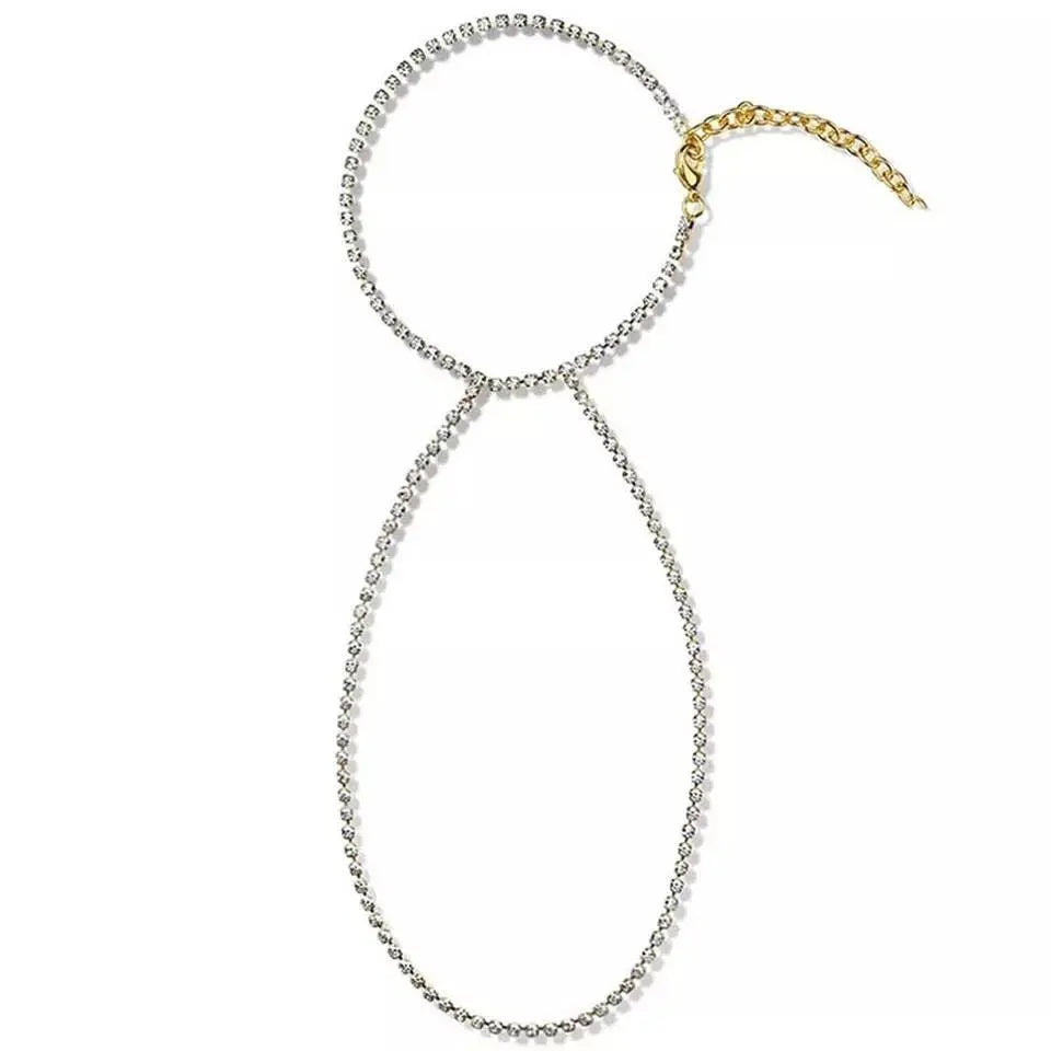 Rhinestone Anklet Bracelets for Women Girls, Crystal Tennis Anklet Bracelet Single-layered Ankle Foot Jewelry Hip Hop Party Gifts JettsJewelers