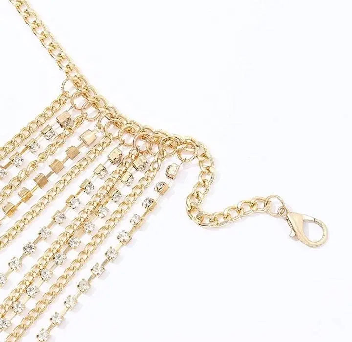 Rhinestone Body Chains Layered Crystal Waist Chain Beach Bikini Fashion Body Jewelry Accessories for Women and Girls - JettsJewelers