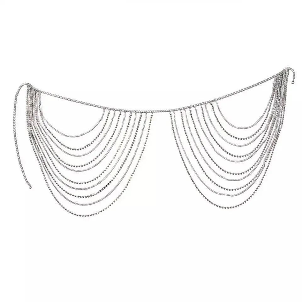Rhinestone Body Chains Layered Crystal Waist Chain Beach Bikini Fashion Body Jewelry Accessories for Women and Girls - JettsJewelers