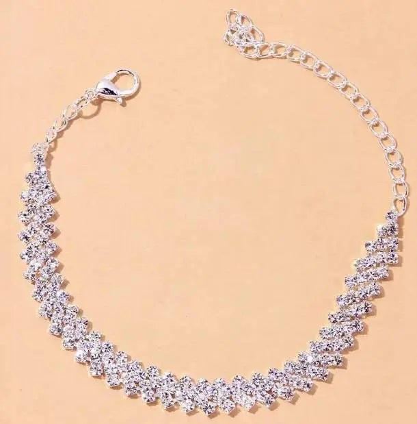 Rhinestone Bohemian Anklet Braclet for Women Cute Barefoot Sandals Beach Foot Jewelry Anklet - JettsJewelers