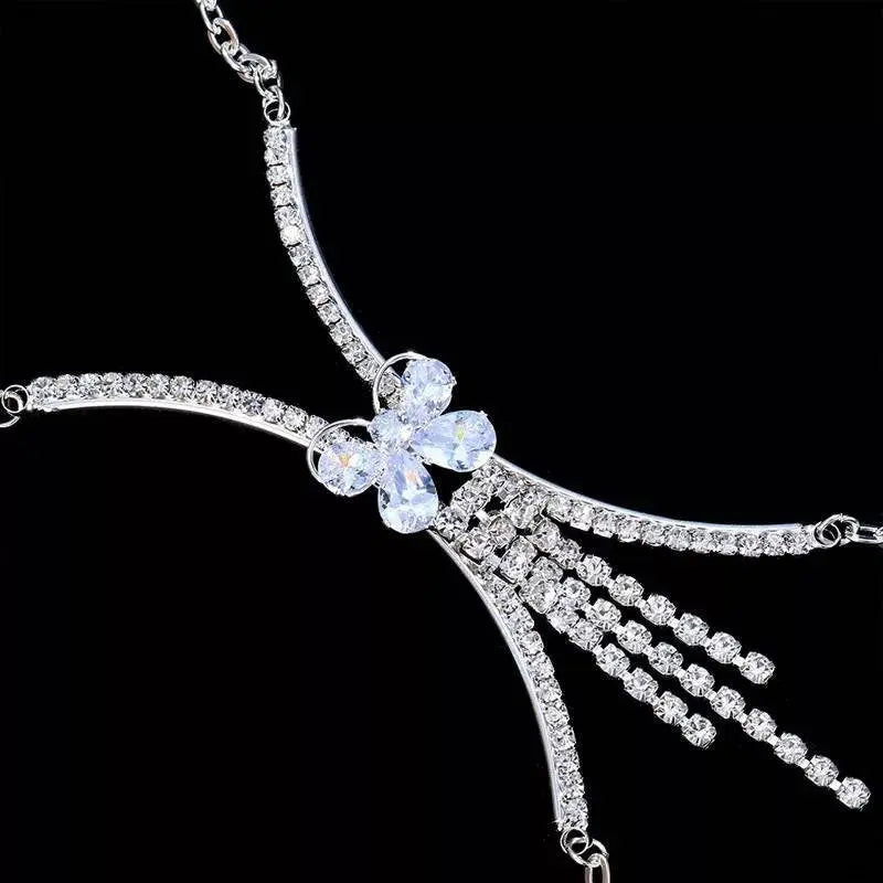 Rhinestone Bra Body Chain Sexy Bikini Silver Gold Beauty Butterfly Chest Bracket Bras Chain Nightclub and Partying Body Jewelry for Women JettsJewelers