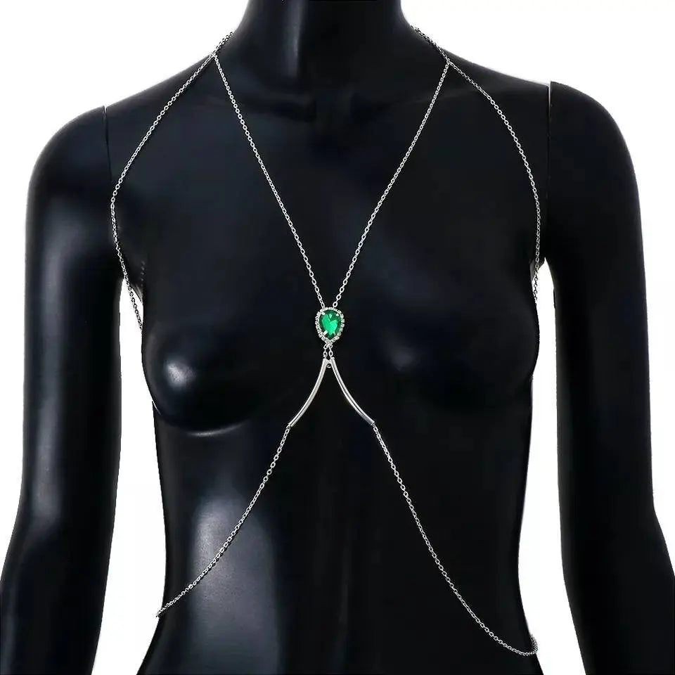 Rhinestone Bra BodySexy Bikini Silver Gold Beauty Tassel Chest Bracket Bras Nightclub and Partying JettsJewelers