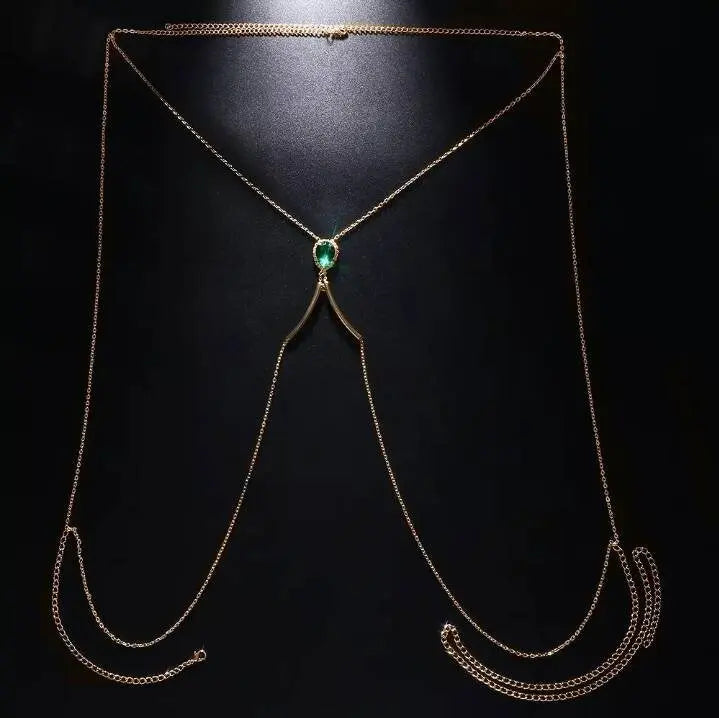 Rhinestone Bra BodySexy Bikini Silver Gold Beauty Tassel Chest Bracket Bras Nightclub and Partying JettsJewelers