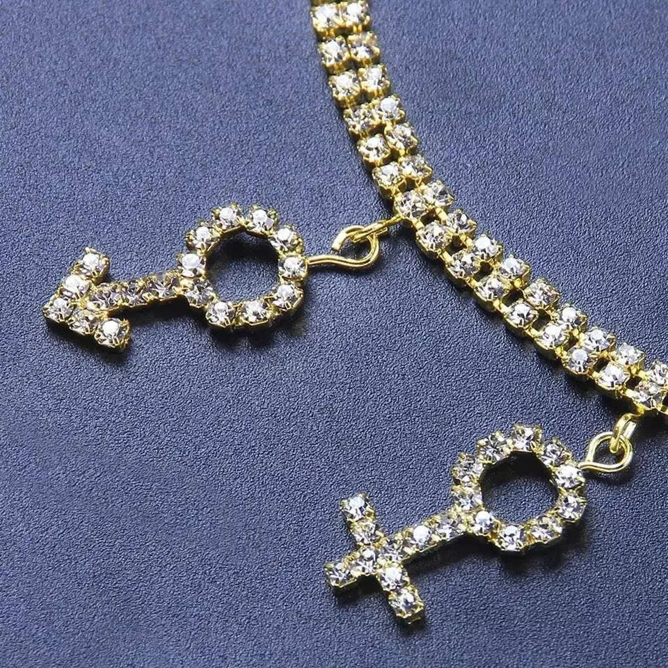 Rhinestone Gender Anklet Foot Jewelry for Women Beach Barefoot Chain Bracelet On the Leg Accessories Gift JettsJewelers