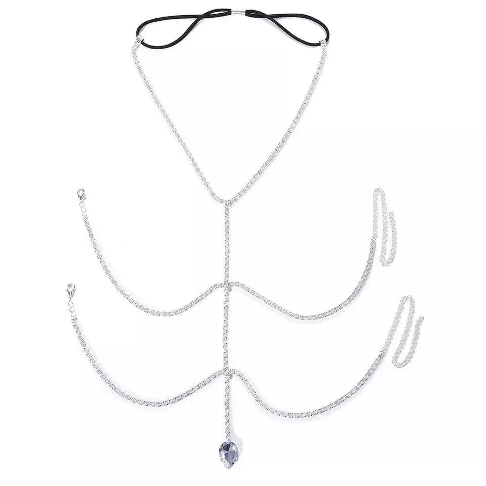 Rhinestone Leg Chain Gold and Silver for Women Thigh Chain For Girls Gold Pendant Boho Body Chain for Beach Summer Holiday JettsJewelers