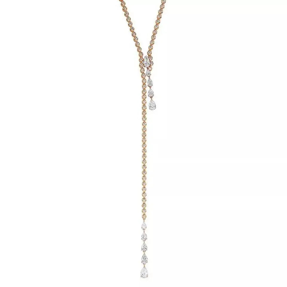 Rhinestone Long Necklace Chain Crystal Choker Necklaces Sexy Body Jewelry for Women and Girls JettsJewelers