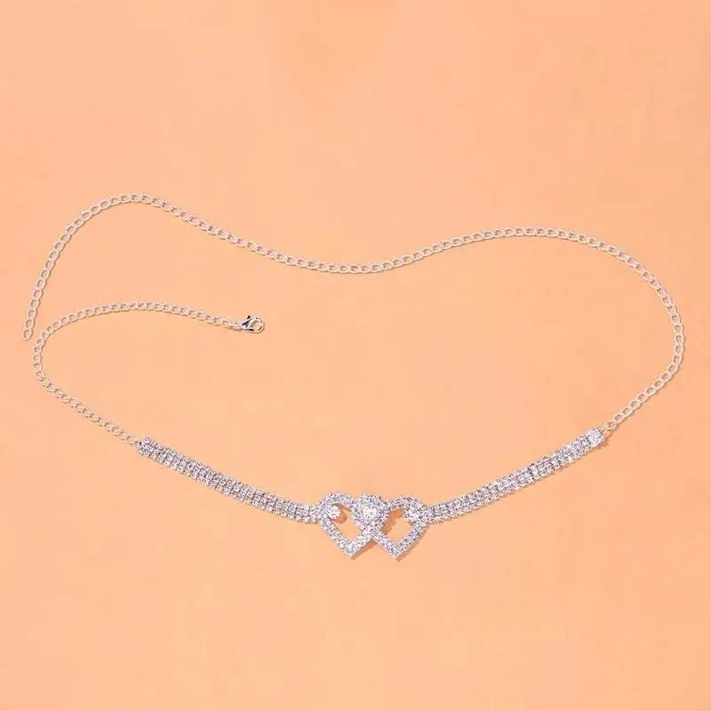 Rhinestone Thigh Bracelets for Women Girls, Crystal Tennis Leg Bracelet Multi-Row Love Jewelry Hip Hop Party Gifts JettsJewelers