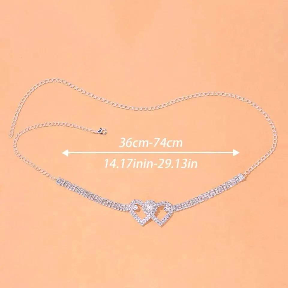 Rhinestone Thigh Bracelets for Women Girls, Crystal Tennis Leg Bracelet Multi-Row Love Jewelry Hip Hop Party Gifts JettsJewelers