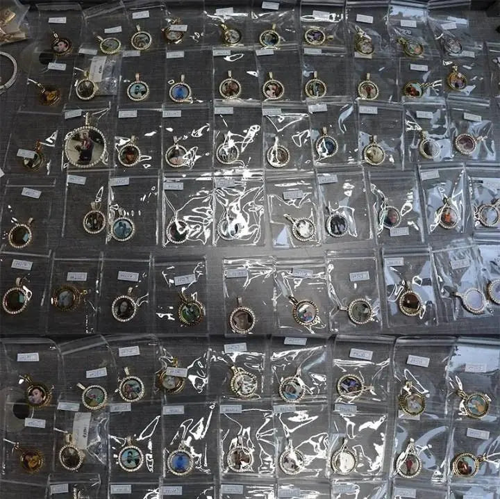 Rotating Picture Necklace Personalized for Men Women, 18K Gold/Platinum Plated/Black AAA CZ Medallion Customized Photo Memory Pendant JettsJewelers