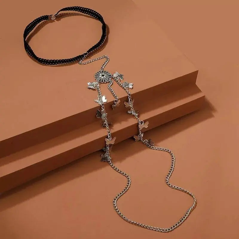 Silver Metal Butterfly Chain Leg Chain for Women Thigh Chain For Girls Pendant Boho Body Chain for Beach Summer Holiday JettsJewelers