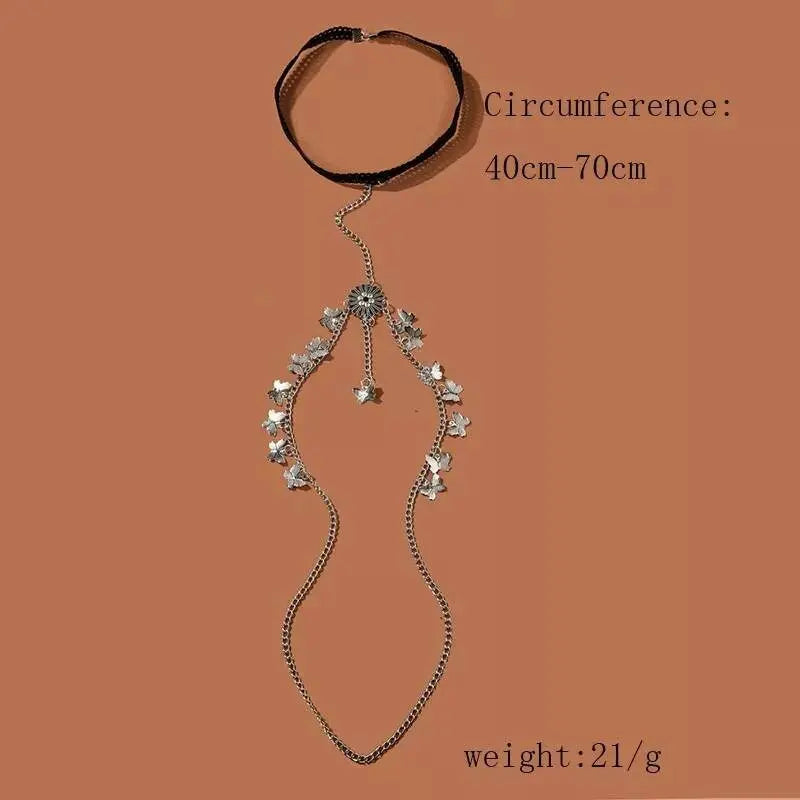 Silver Metal Butterfly Chain Leg Chain for Women Thigh Chain For Girls Pendant Boho Body Chain for Beach Summer Holiday JettsJewelers
