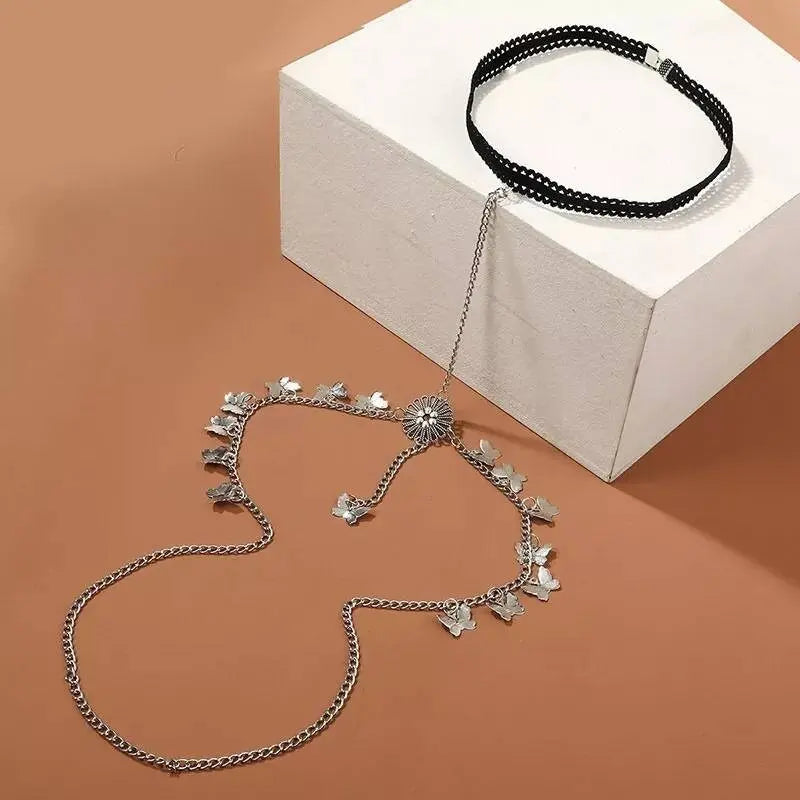 Silver Metal Butterfly Chain Leg Chain for Women Thigh Chain For Girls Pendant Boho Body Chain for Beach Summer Holiday JettsJewelers