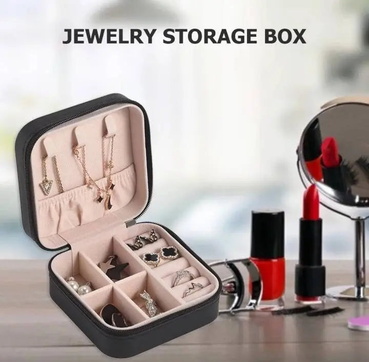 Small Jewelry Box, Travel Mini Organizer Portable Display Storage Case for Rings Earrings Necklace,Gifts for Girls Women JettsJewelers