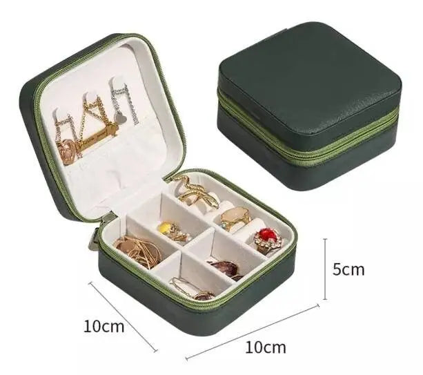 Small Jewelry Box, Travel Mini Organizer Portable Display Storage Case for Rings Earrings Necklace,Gifts for Girls Women JettsJewelers