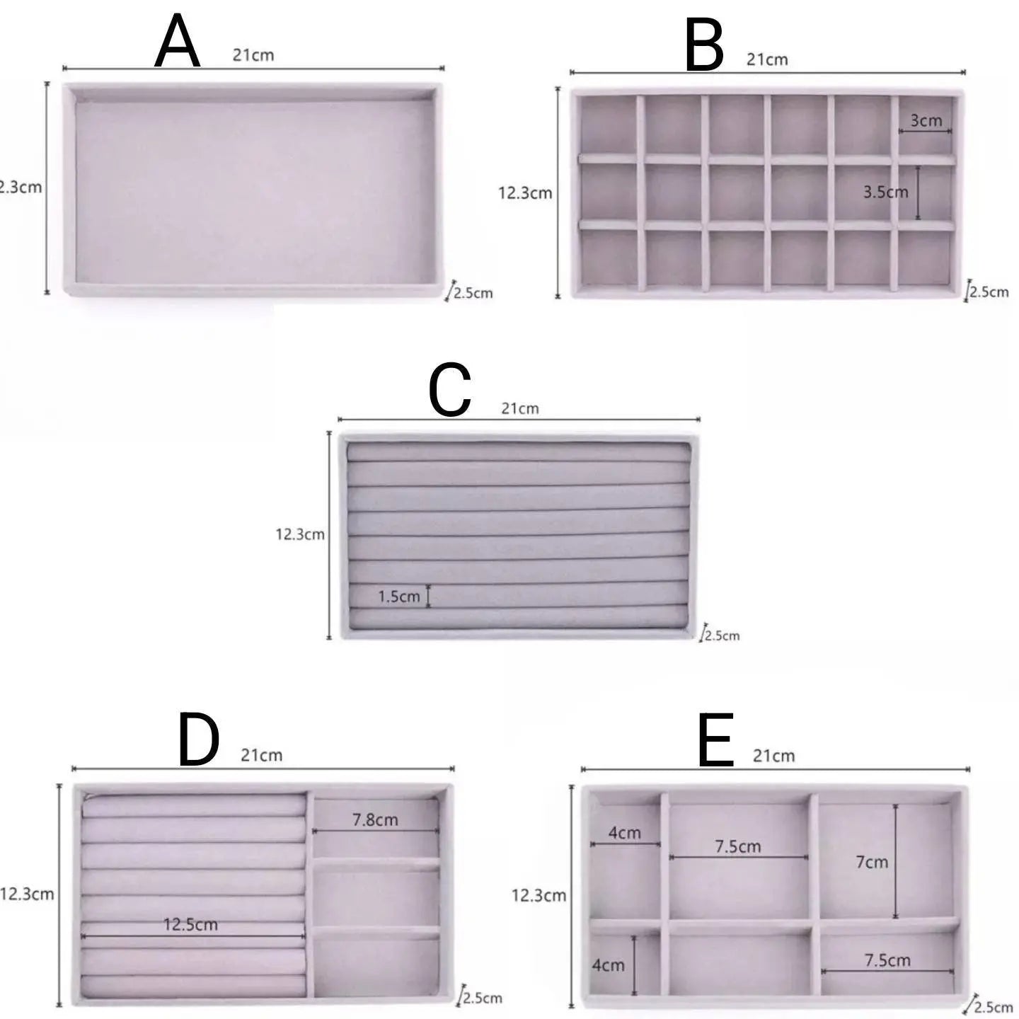 Stackable Velvet Jewelry Trays Organizer, Jewelry Storage Display Trays for Drawer, Earring Necklace Bracelet Ring Organizer - JettsJewelers