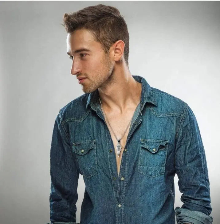 Stainless Steel Arrowhead Pendant Chain Necklace Spearpoint Necklace - JettsJewelers