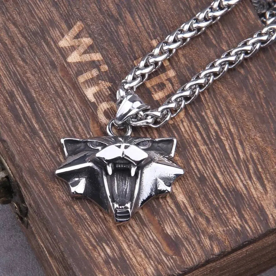 Stainless Steel Cat Head Pendant Necklace JettsJewelers