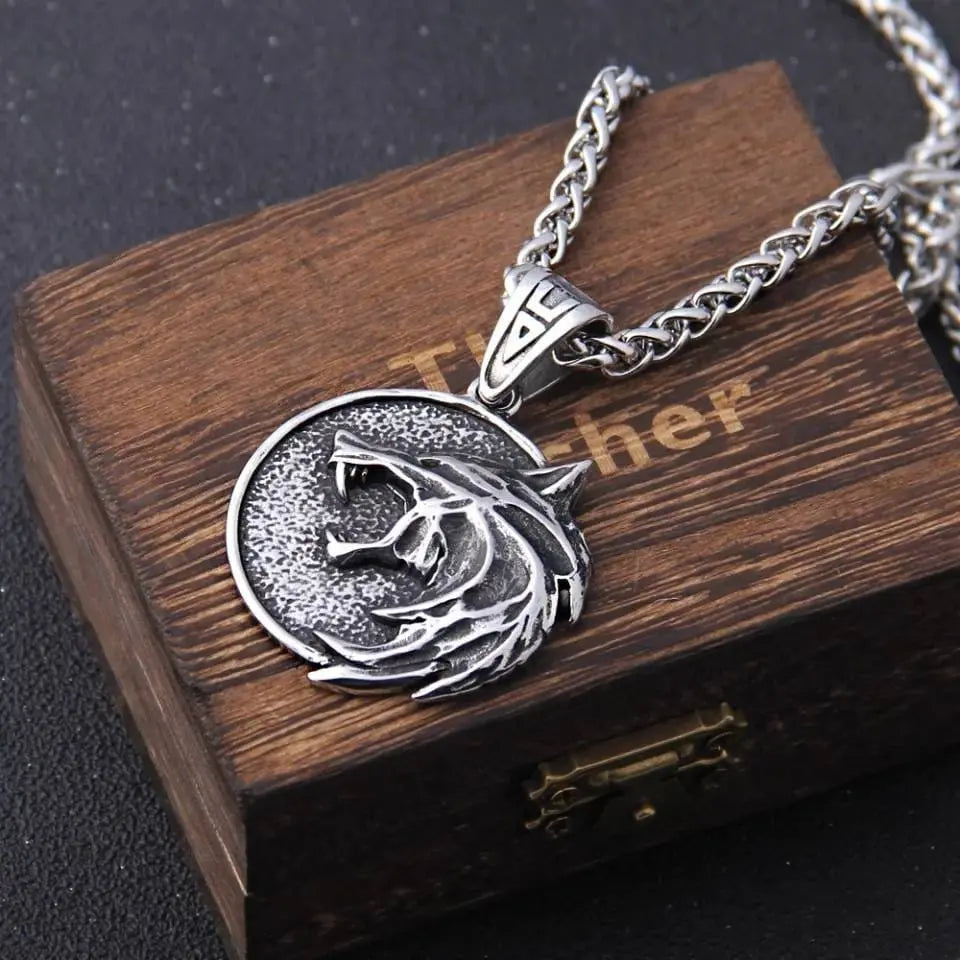 Stainless Steel Head Pendant Necklace The Witcher - JettsJewelers