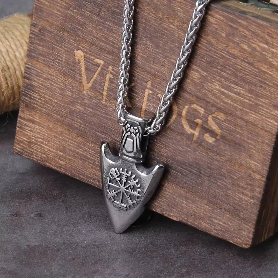 Stainless Steel Viking Gungnir Pendant Necklace JettsJewelers