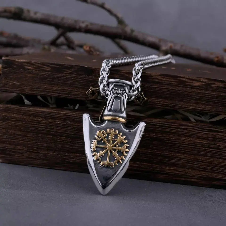 Stainless Steel Viking Gungnir Pendant Necklace JettsJewelers