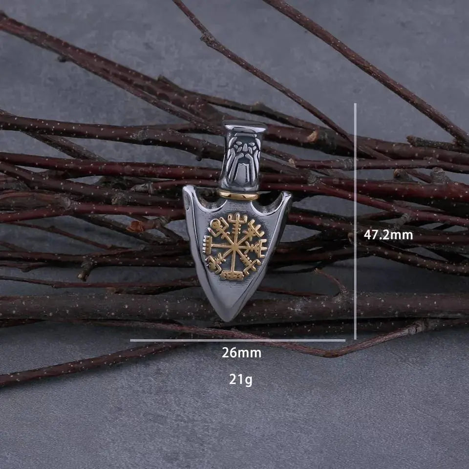 Stainless Steel Viking Gungnir Pendant Necklace JettsJewelers