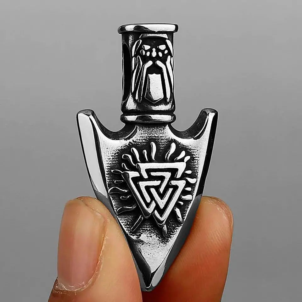 Stainless Steel Viking Gungnir Pendant Necklace JettsJewelers