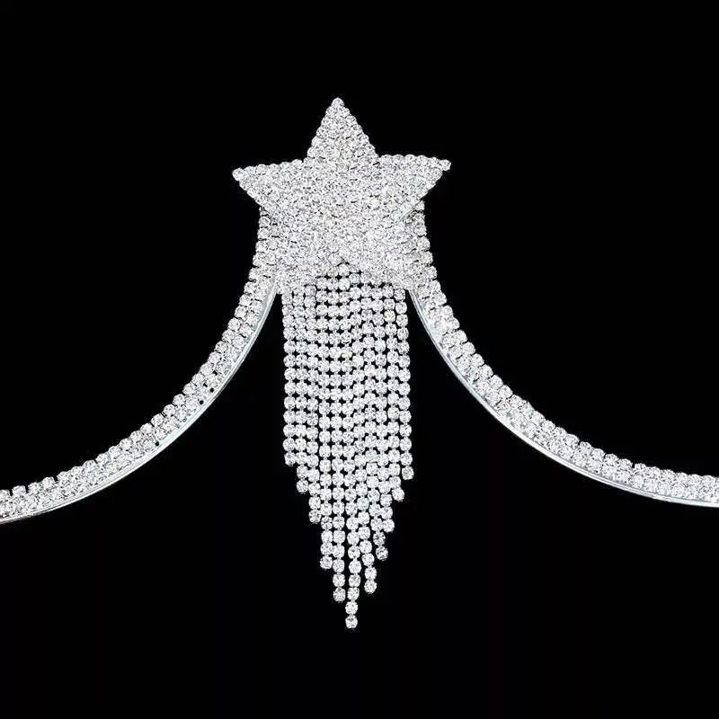 Star Rhinestone Bracket Bra Body Sexy Bikini Silver Gold Beauty Chest Bracket Bras Nightclub and Partying Body Jewelry for Women JettsJewelers