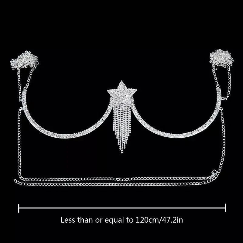 Star Rhinestone Bracket Bra Body Sexy Bikini Silver Gold Beauty Chest Bracket Bras Nightclub and Partying Body Jewelry for Women JettsJewelers