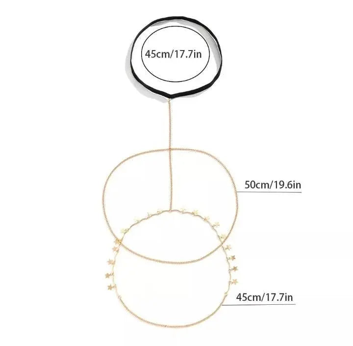 Stars Chain Leg Chain Gold and Silver for Women Thigh Chain For Girls Gold Pendant Boho Body Chain for Beach Summer Holiday JettsJewelers