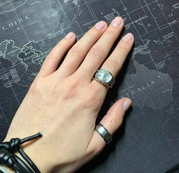 Sterling Silver 925 Irregular Unique Crystal Branch Ring Metallic Wicca Pagan Witchy Jewelry Ring JettsJewelers