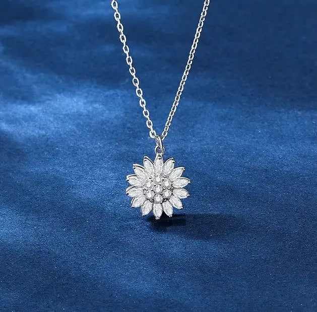 Sunflower Fidget Necklace, Personalized Fashion You are My Sunshine Rotating Necklace, Spinning Sunflower Necklace Pendant Jewelry Gifts - JettsJewelers