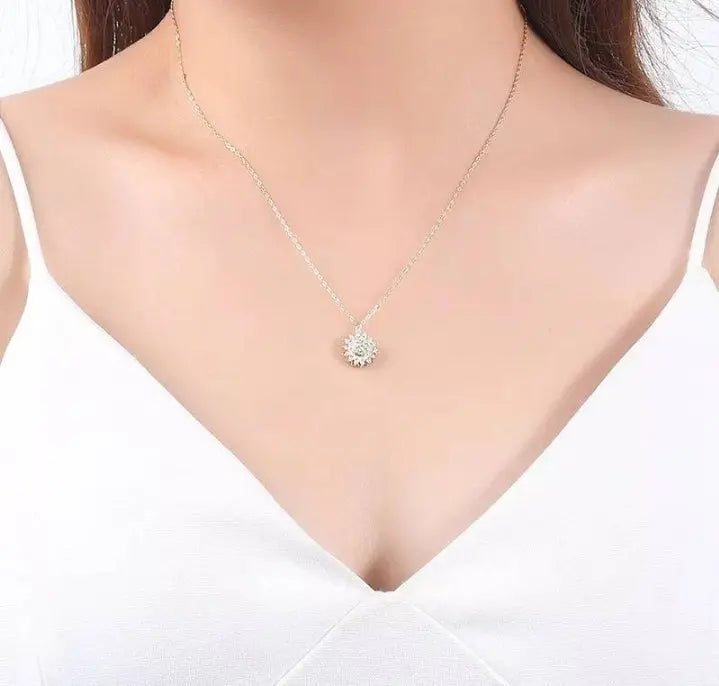 Sunflower Fidget Necklace, Personalized Fashion You are My Sunshine Rotating Necklace, Spinning Sunflower Necklace Pendant Jewelry Gifts - JettsJewelers