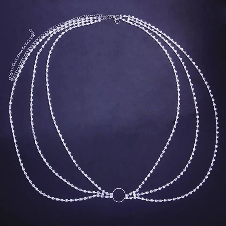 Triple Waist Chain Rhinestone Belly Chains Belt Summer Beach Costume Crystal Body Jewelry for Women and Girls Silver Gold JettsJewelers